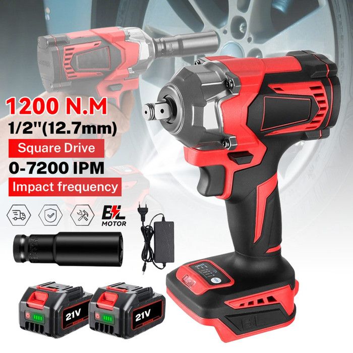 Clé à Chocs Sans Fil 700 Nm Compatible Makita 18V - Moteur Brushless, 1/2 Pouce, 6 Douilles Incluses - Pour Pneus Voiture, Bricolage (sans Batterie)