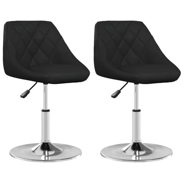 SOLO - TOP Chaises à manger/cuisine - lot de 2 - noir similicuir - cadre en acier - max charge 110kg LV1309