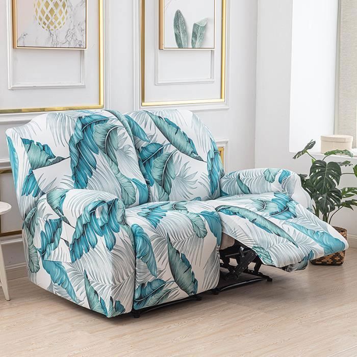 Housse de Fauteuil Relax Extensible 2 Places Housse de Fauteuil Relax Inclinable Couverture de Chaise Canapé Relax avec PocheO