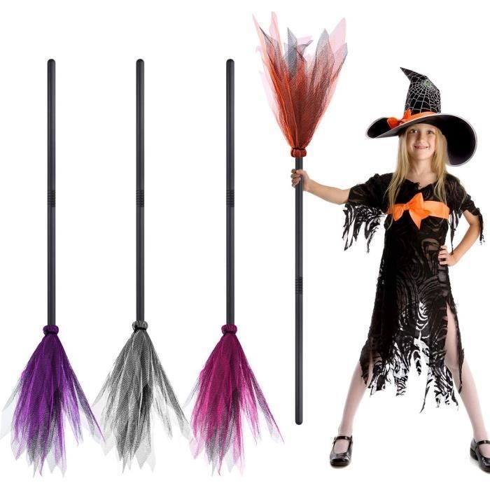 Balai De Sorcière Rose Fluo Halloween - Longueur 98 Cm - Plastique - Décoratif Pour Déguisement Ou Décoration - 8
