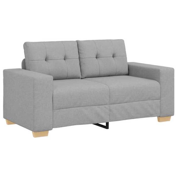 @FRENCH Canapé deux places - Confort moelleux - Sofa Fixe - TOP VENTES - avec coussin Gris nuage tissu 9636356