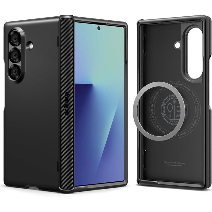 Coque de Téléphone Spigen Slim Armor Pro MagFit pour Samsung Galaxy Z Fold 7 - Noir