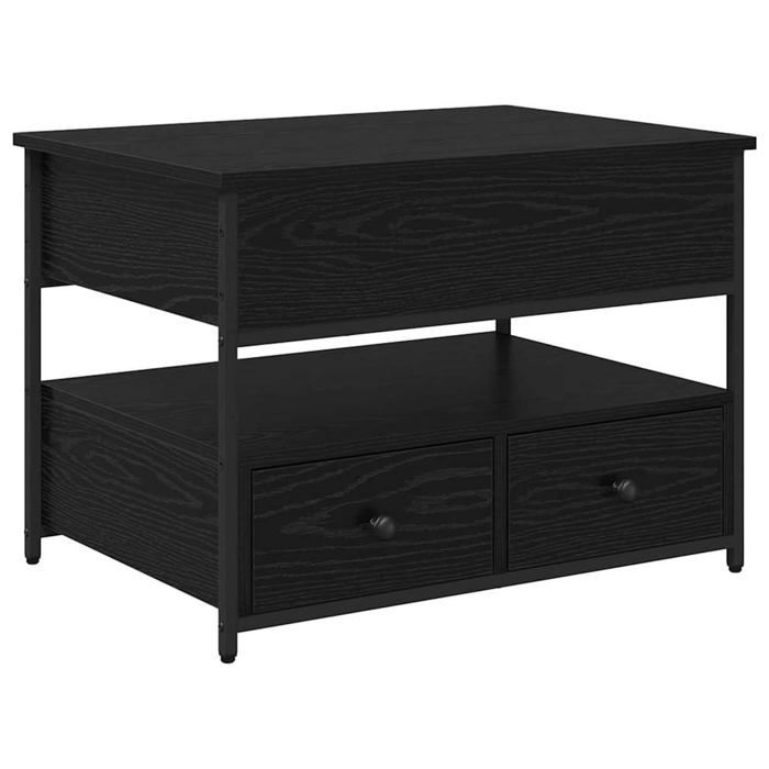Table basse moderne - vidaXL - Chêne noir - Bois dingénierie - 70x50x545 cm - Avec tiroir - Avec étagère