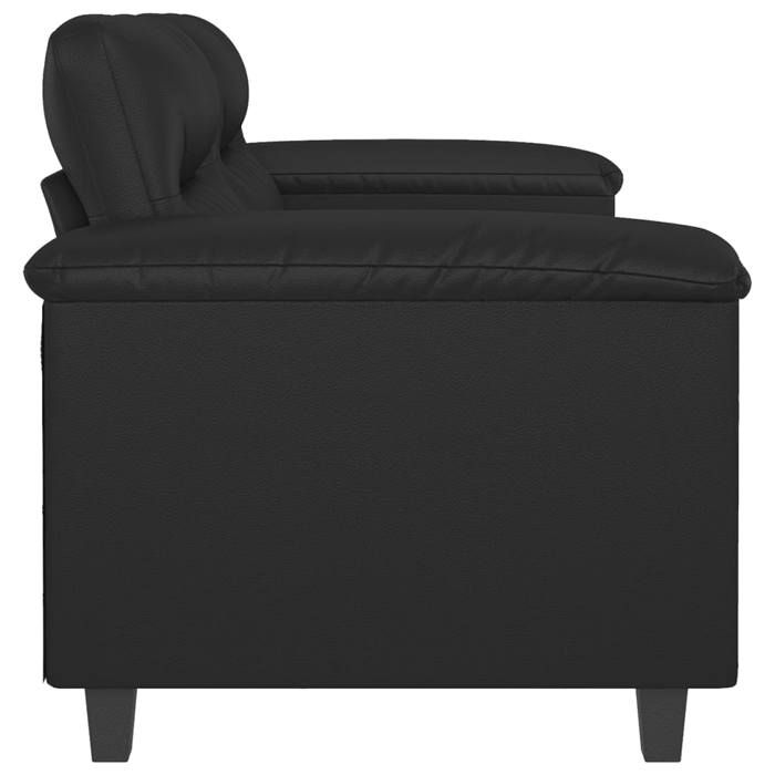 Promotion janvier Canapé à 2 places - MANGO - SOFA DOUBLE - Noir 120 cm - Similicuir SS1074