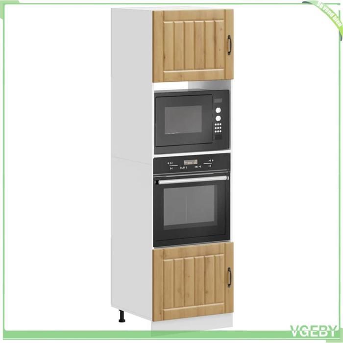 Armoire de four - Lucca - Chêne artisanal - Bois dingénierie - 60 x 57 x 207 cm