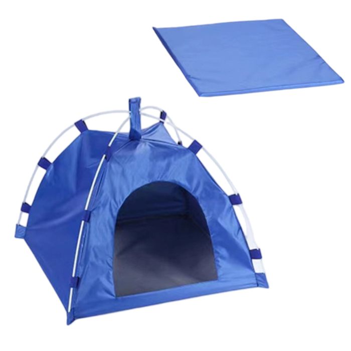 Tente pour animaux de compagnie en tissu Oxford avec arceaux en fibre imperméable déhoussable et pliable idéale pour les voyages