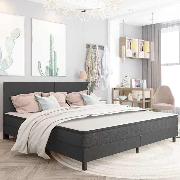 Gris Structure de lit Double(1 pc)：200x200 cm - NGM - Sommier à lattes de lit - sans matelas - gris tissu 200x200 cm 81789