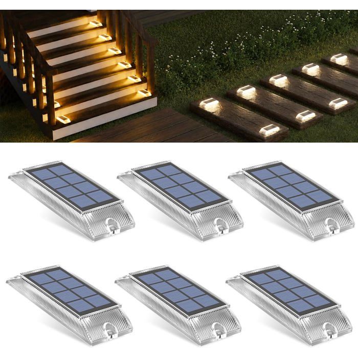 Lampes solaires extérieures - UNDERSCORE - Lot de 6 - IP66 étanches - Batterie 800 mAh - Blanc froid/chaud Lampes solaires extérieures - UNDERSCORE - Lot de 6 - IP66 étanches - Batterie 800 mAh - Blanc froid/chaud