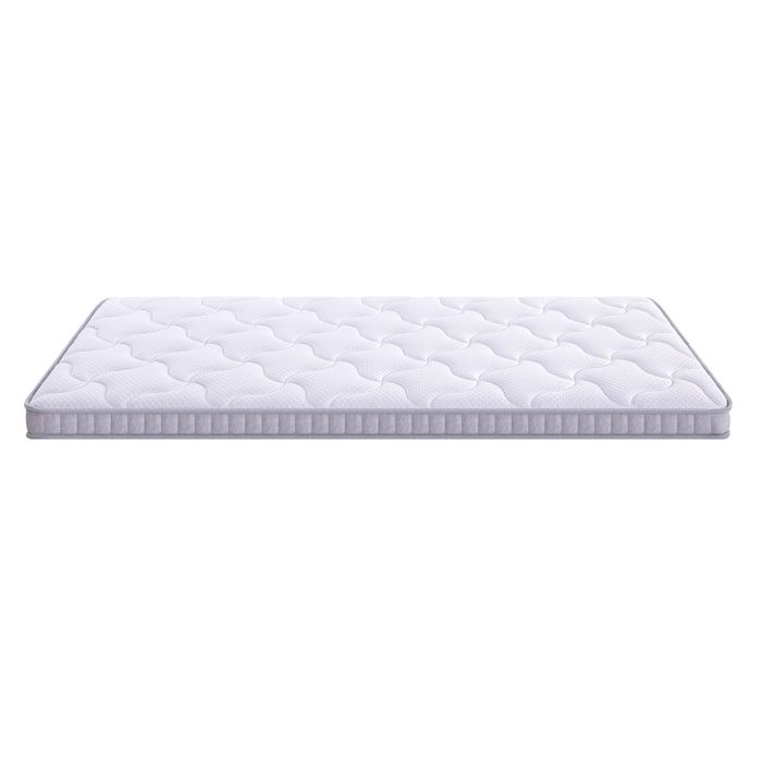 ULEVR Matelas 140x190x10 cm à ressorts ensachés 7 zones mousse à mémoire de forme blanc compressé