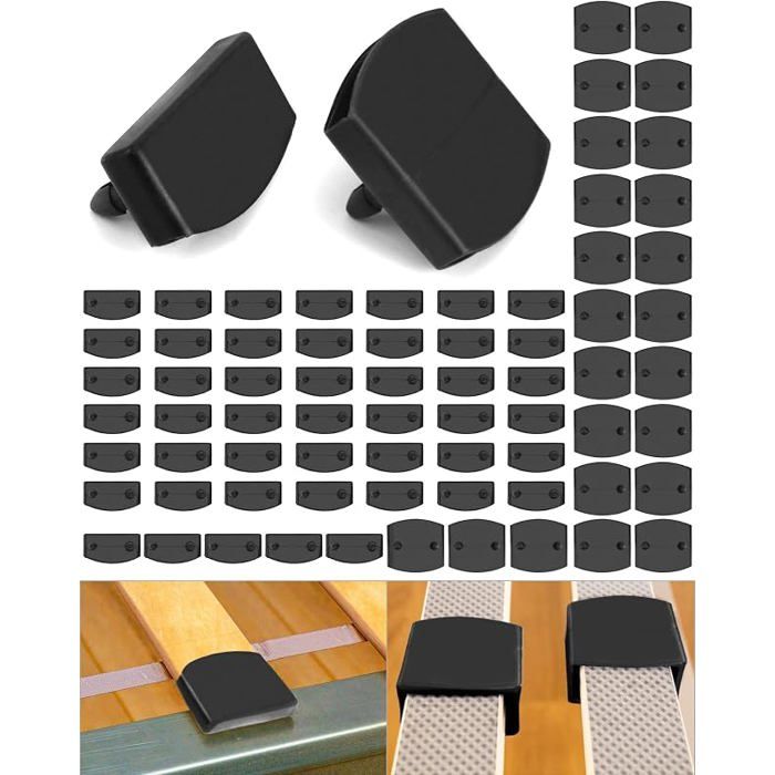 72 Pcs Capuchons pour Sommier - 48 Embouts et 24 Supports Centraux Remplacement en Plastique pour Lattes 5 3 cm - 5 5 cm