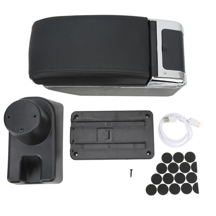 KAERGK Accoudoirs de voiture pour Seat Ibiza 6j 6l Console centrale pour véhicule à double rangement avec porte-gobelets Boîte utilitaire arrière Montage simple (Ligne noire KAERGK Accoudoirs de voiture pour Seat Ibiza 6j 6l Console centrale pour véhicule à double rangement avec porte-gobelets Boîte utilitaire arrière Montage simple (Ligne noire