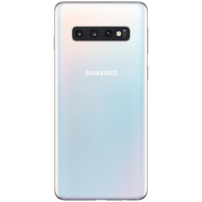 Vente T&eacute;l&eacute;phone portable Samsung Galaxy S10 8+128 Go Blanc Prisme pas cher