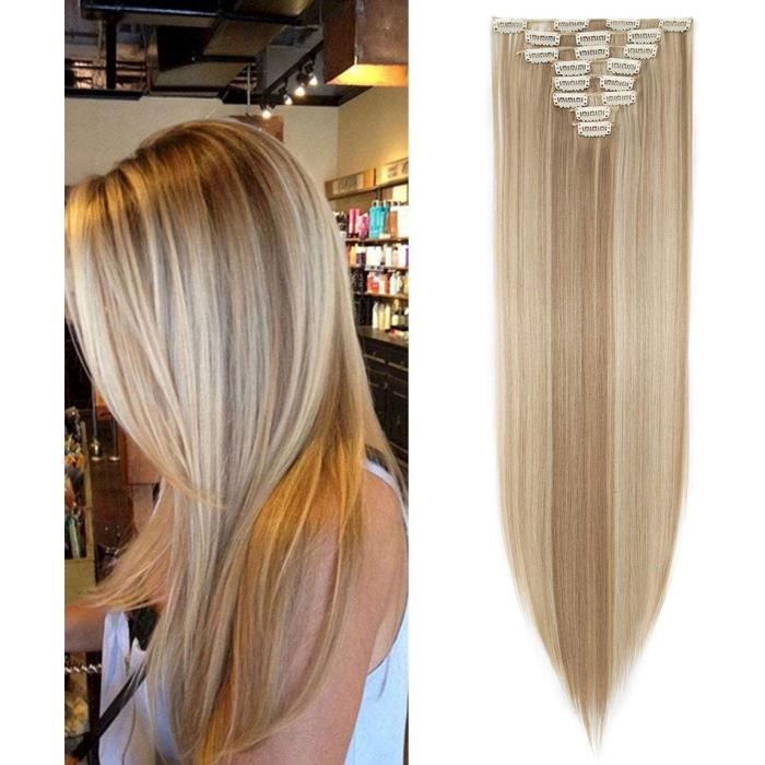 Extension De Cheveu Et Perruque Accessoire - Clip Cheveux Naturel In Hair Extensions Tête Pleine 8 Bandes 18 Clips