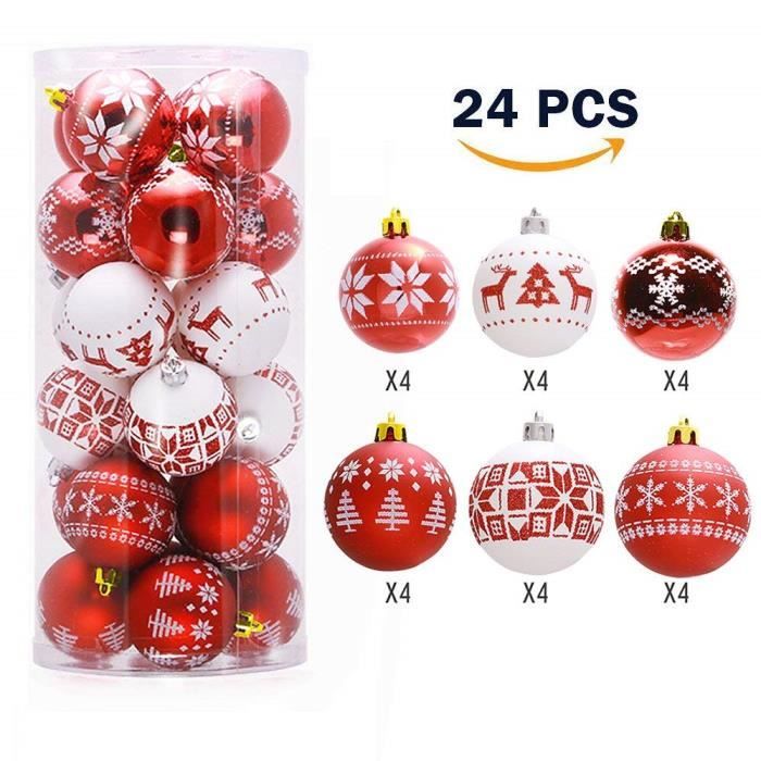 16x plastique boules de Noël 6cm or//rouge//coloré//blanc Boules de Noël