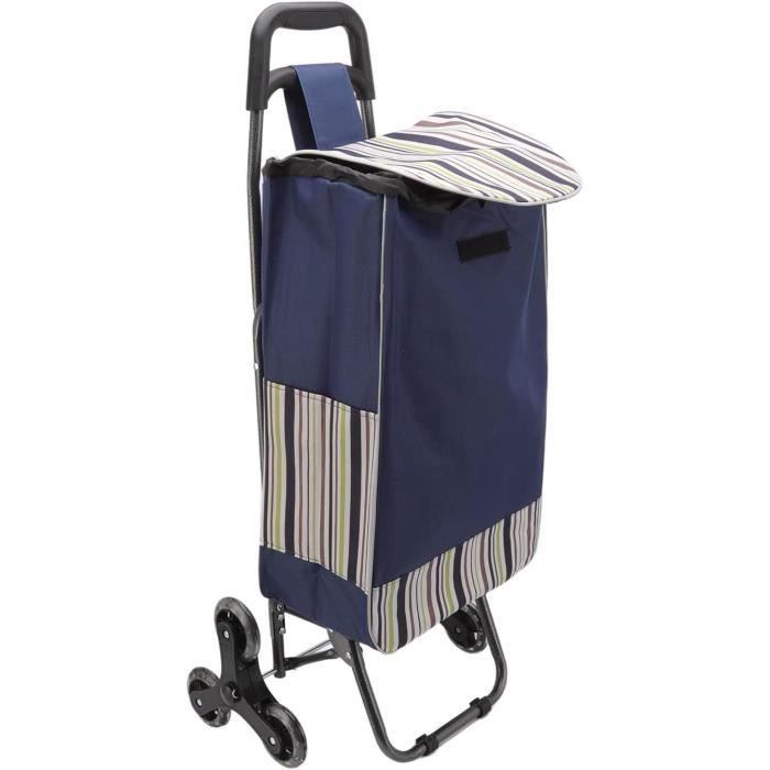 Sac à Roulettes Pliable 2 En 1 - Chariot De Courses Réutilisable - Tissu Oxford 600D - Dimensions 46x41x13,5 Cm