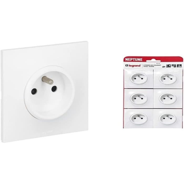 Lot De 4 Prises Legrand Série Neptune - Blanc Cassé/beige - Occasion Bon état