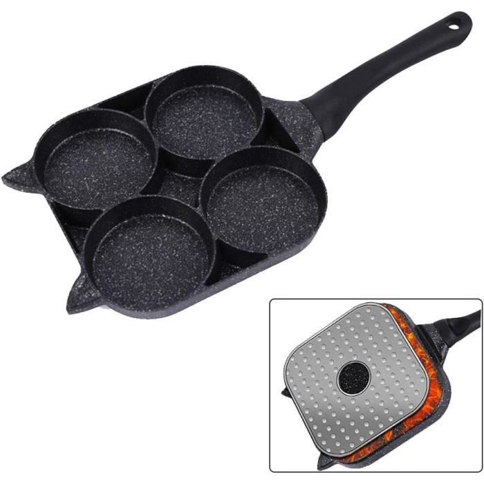 Poêle à Pancakes Carrée YFaith 19x15.5cm - Anti-adhésive - Avec Spatule Et Pinceau - Pour Crêpes, Omelettes, Steaks