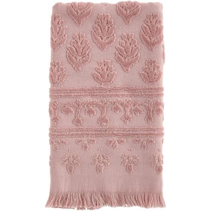 Serviette Invité Petite Indienne - Motifs Fleuris, 30x50 Cm - Coton Éponge 600 G/m² - Douce Et Absorbante
