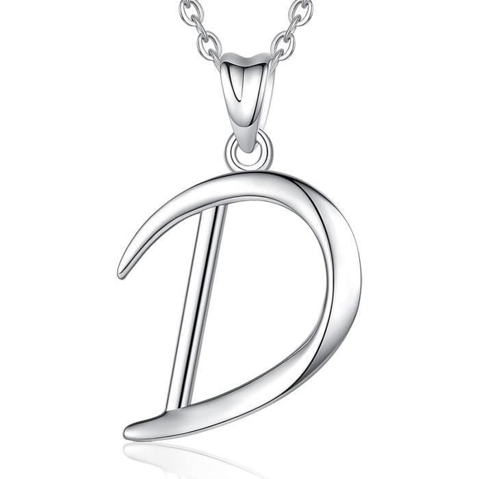 Collier Chaîne Argenté 46 Cm Avec Pendentif Lettre F Strass - Neuf Sans Emballage