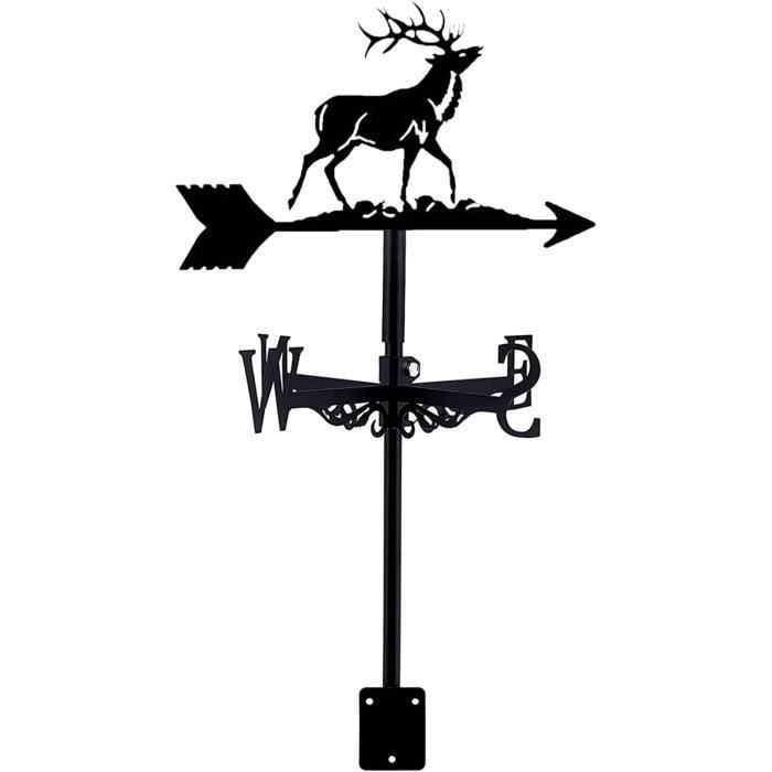 Girouette De Jardin SUPERDANT En Forme D'Abeille - Métal Noir, 35.8x26.5cm, Décoration Extérieure