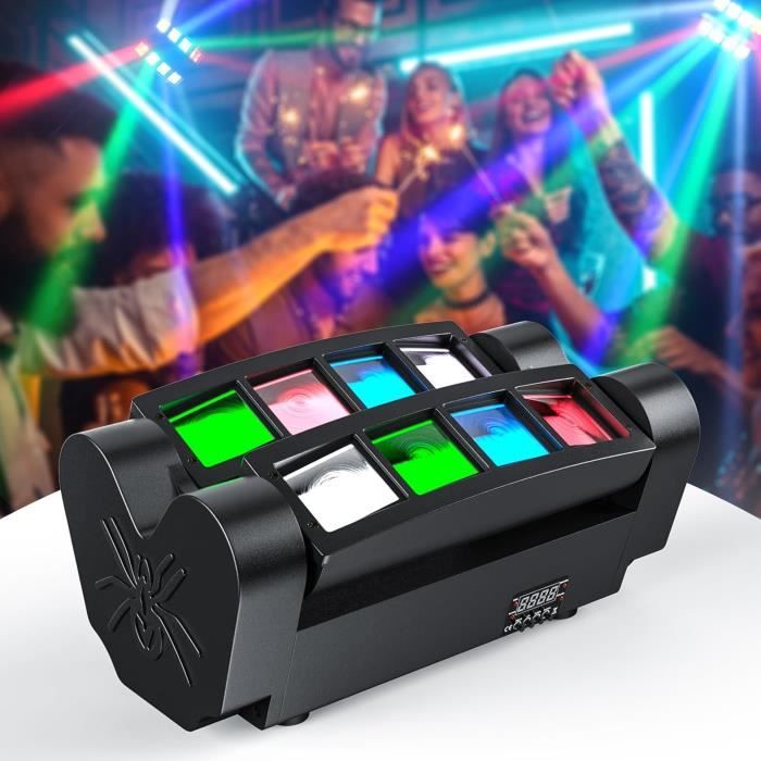 2x Tête Mobile LED 50W UKing Lyre - DMX 512, 8 Gobos & 8 Couleurs, Éclairage Disco DJ Pour Fête, Bar, Mariage