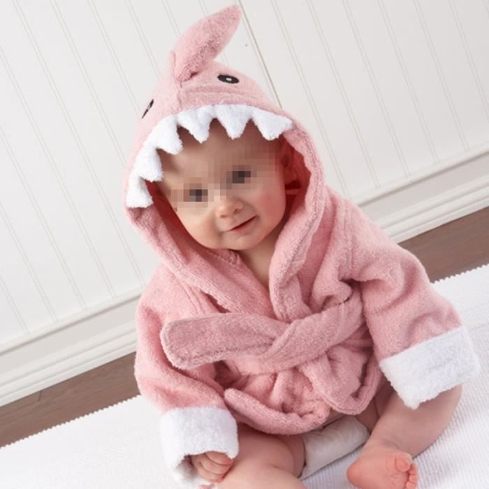 1 Pcs Mignon Coton Bebe Peignoir A Manches Longues Vetements De Nuit Pour Fille Garcon Bebe Bande Dessinee Capuche Serviette De Bain Cdiscount Maison