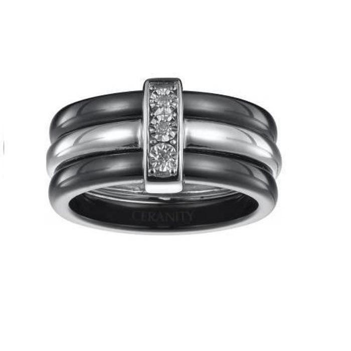 Bague en Argent, Céramique et Oxyde de Zirconium | Bague Femme