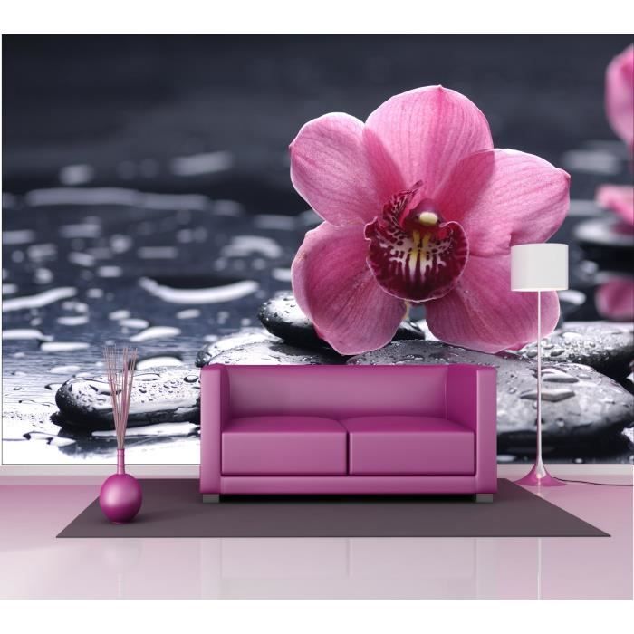 Adesivo Murale Decorativo: Galet Con Fiore E Riflesso - Effetto Trompe L'oeil, Made In France, 16 Dimensioni