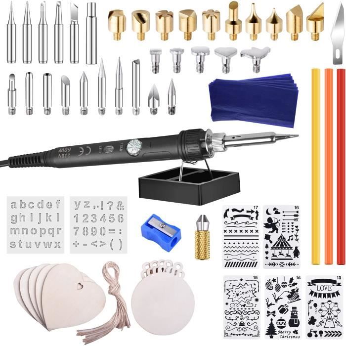 Kit Fer à Souder 60W Et Pyrogravure SUPRBIRD 200°C-450°C 37 Pièces