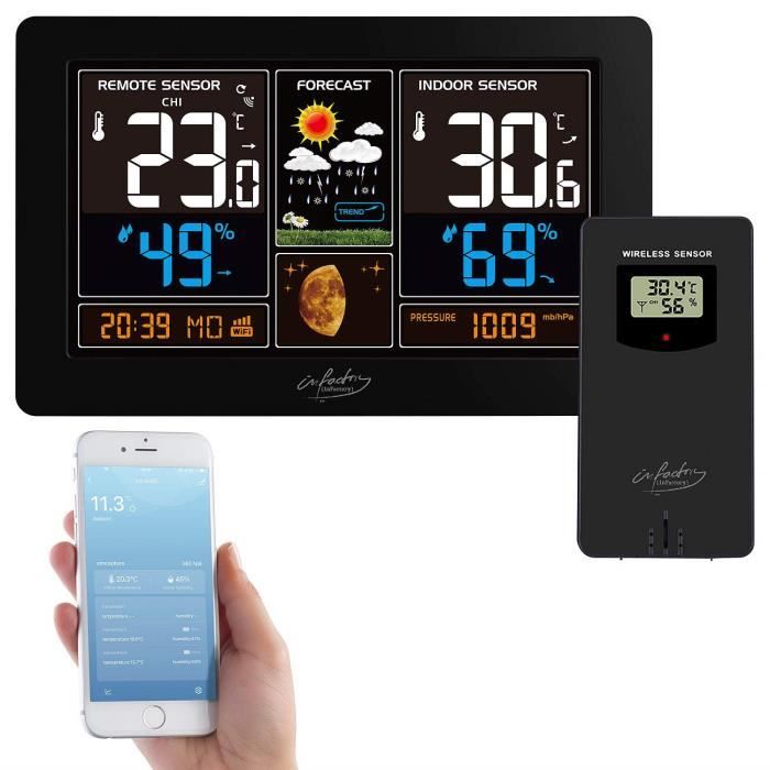 Station Météo Connectée - Capteur Extérieur Et Intérieur - 14_0005535