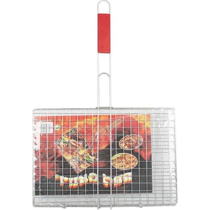 Grille à Poisson Pour Barbecue Master Grill - 41 Cm Chromée Anti-adhésive - Accessoire MG147