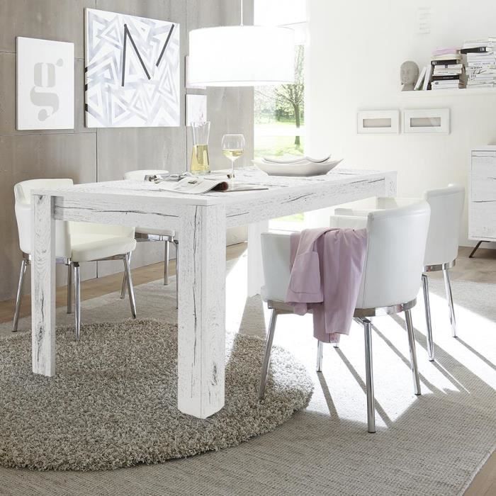 Table A Manger Contemporaine Couleur Chene Blanchi Jace 4 180 Cm Sans Rallonge 180 Cm Achat Vente Table A Manger Seule Table A Manger Contemporaine Cdiscount