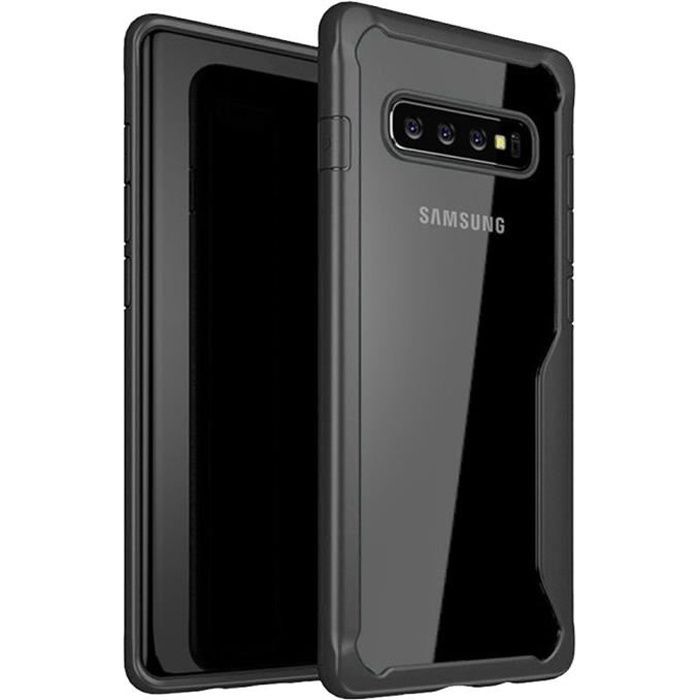 Coque Pour Samsung Galaxy S10 Bumper Hybride Rigide Antichoc Noir