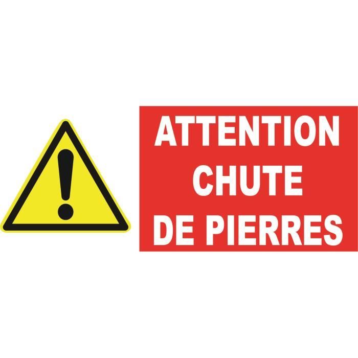Divorce Et Achat Immobilier Attention Danger Panneau danger "Attention chute de pierres" - Achat / Vente