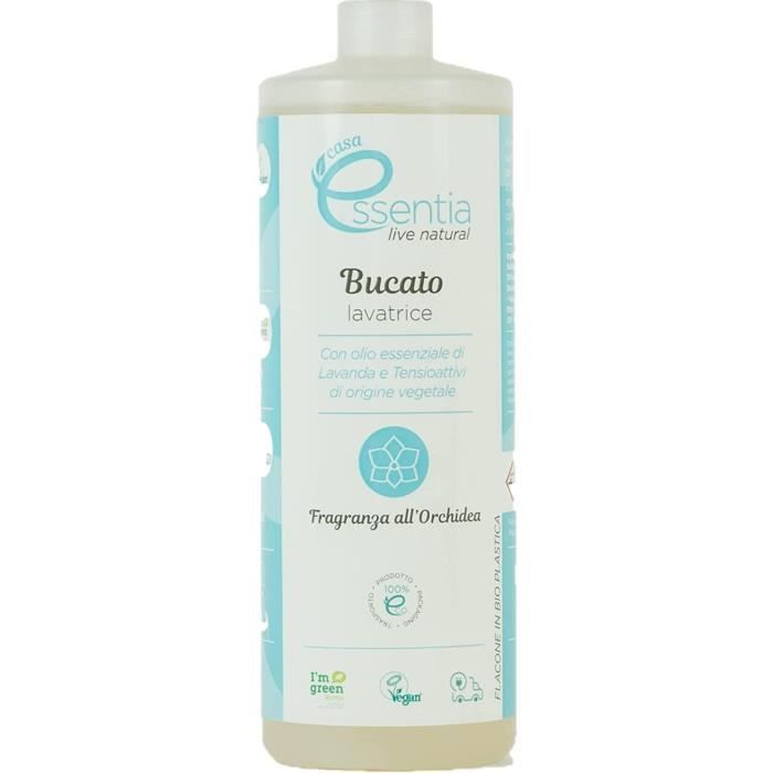 Lessive bio en machine à laver, flacon bioplastique, certifié VeganOK, surconcentré 1000ml 30