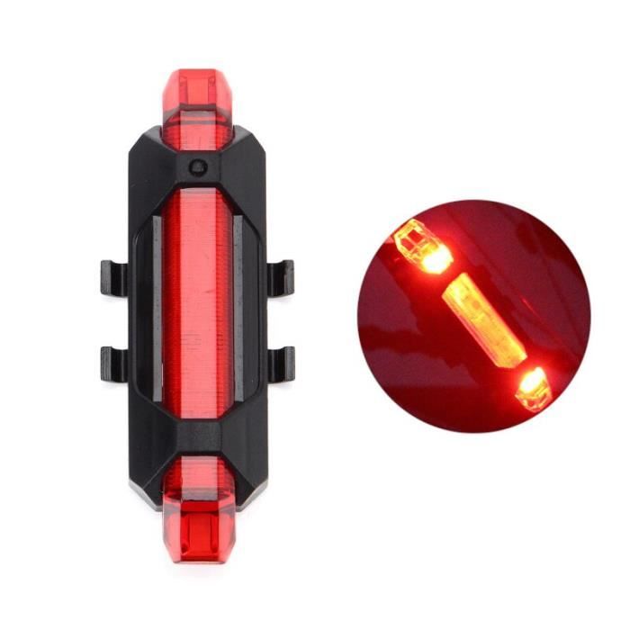 Kit Phare Avant Et Feu Arrière De Vélo, Rechargeable USB, Noir, Générique