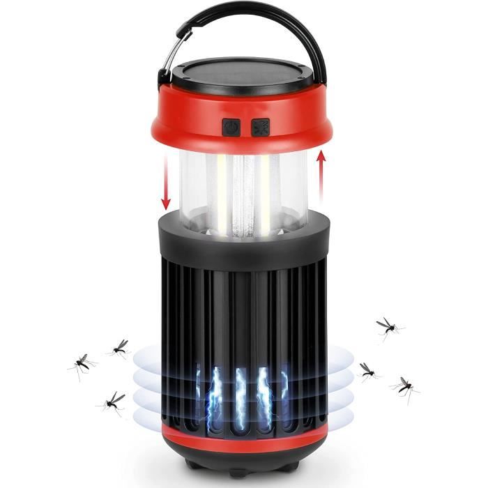 Lot de 2 lampes de camping solaires USB à distance, lampe de tente portable rechargeable à