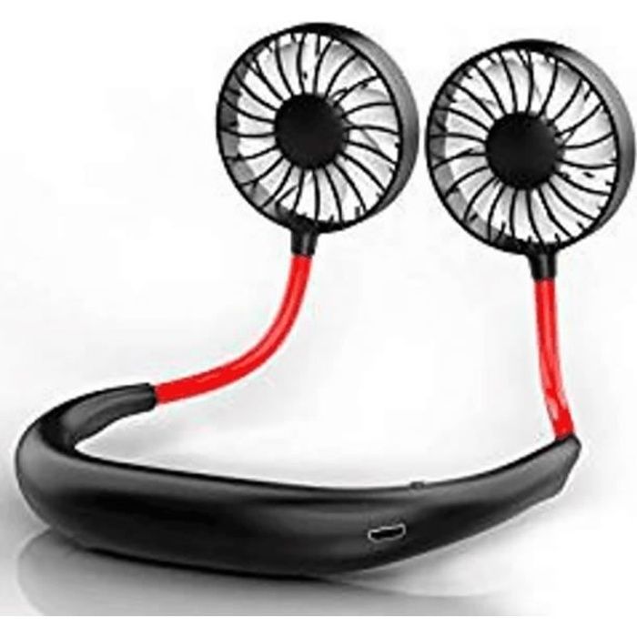 Ventilateur De Nuque Portable 100 Vitesses - Batterie 8000mAh, 30h Autonomie - Avec Lampe Torche