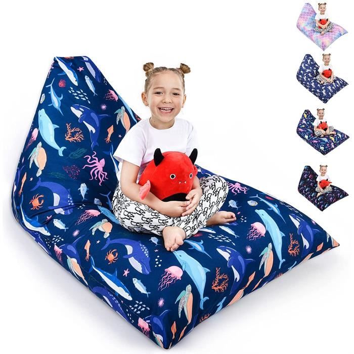 Housse Transparente Rangement Jouets 150 L – Pouf Pour Peluches – Imperméable Et Lavable – Rembourrage Non Inclus