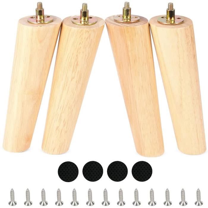 La Vane Lot De 4 Pieds De Meubles En Bois Massif Sculpté