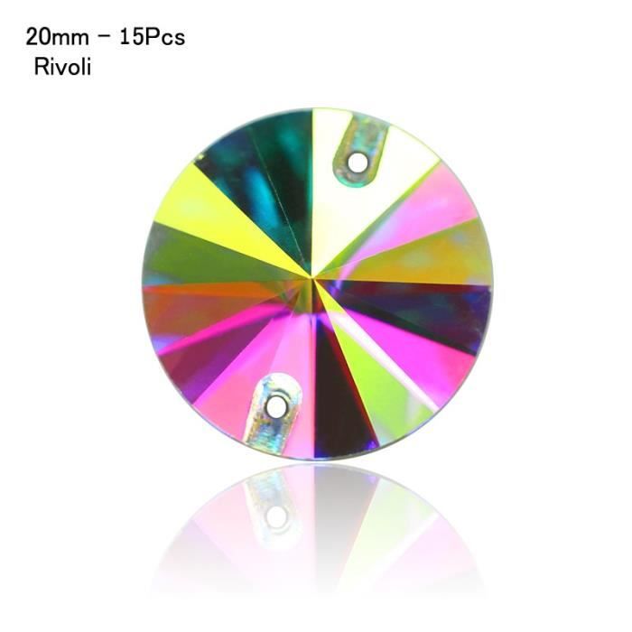 240 Strass à Coudre APOMOONS - 9 Tailles - Griffes Métal - Pour Vêtements, Sacs, Chaussures (Blanc