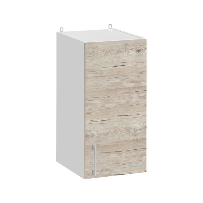 meuble haut de cuisine - cuisineandcie - 1 porte - l 30 cm - décor noyer blanchi