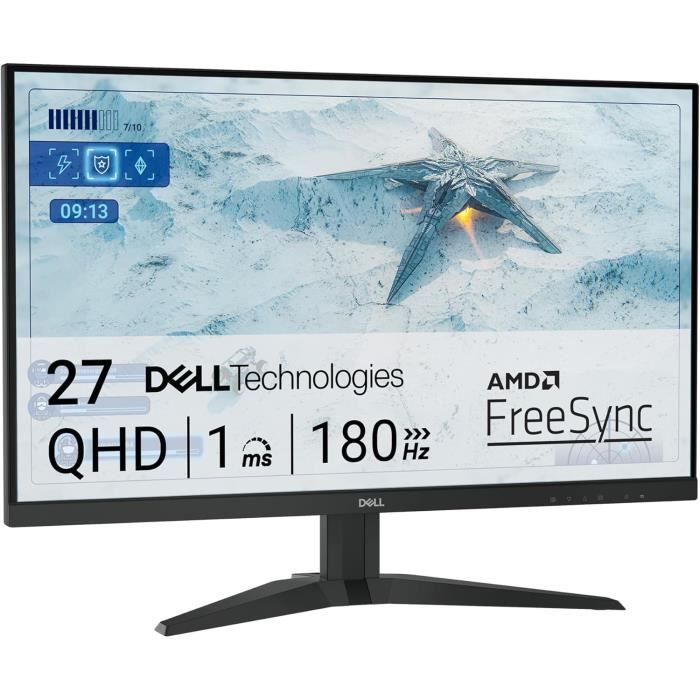 Écran PC Gaming – DELL – G2725D – 27 pouces – QHD 2560×1440 – 180Hz – 1ms