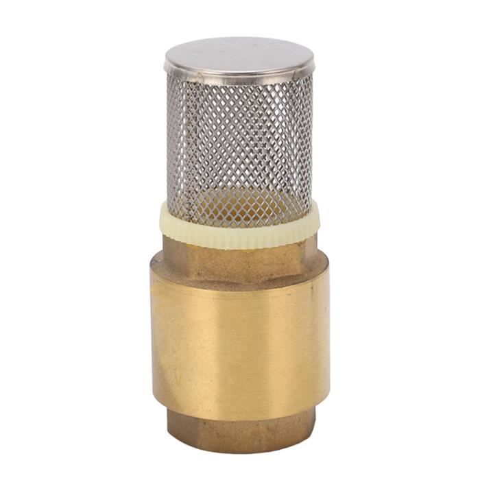 Clapet Anti-retour Avec Crépine En Laiton 1/2 Pouce - Pour Arrosage Jardin, Piscine, Système Eau, Avec Raccords