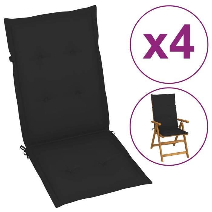 NCTNCX Lot de 4 coussins de chaise - 36 x 36 cm - Avec cordon de serrage - Pour l'intérieur et l'extérieur - Gris anthracite