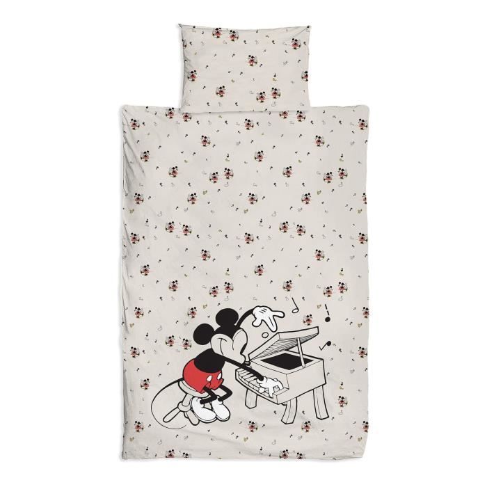 Parure de lit Mickey et Minnie 140x200 cm 100% Coton