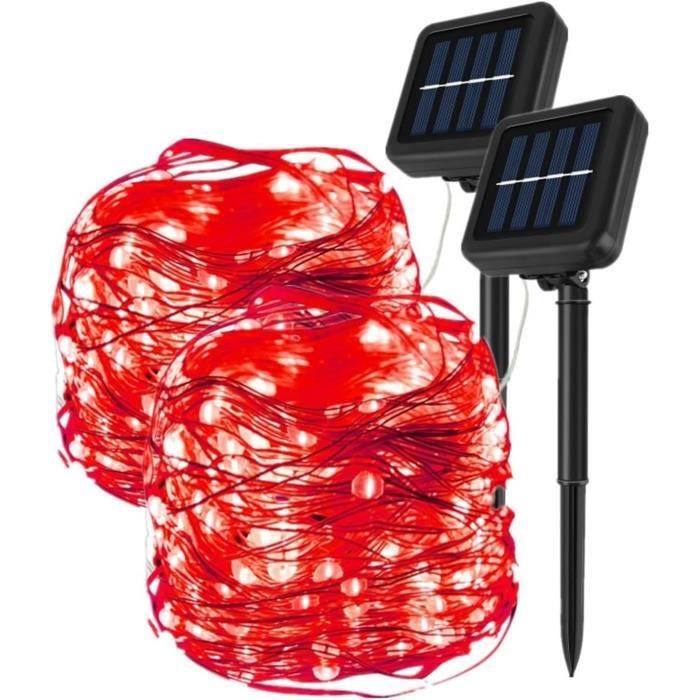 Guirlande Lumineuse Solaire 50 LEDs Boules - Déco Extérieure Pour Jardin, Terrasse, Noël