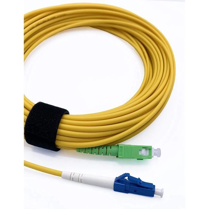 Rallonge Fibre Optique BeMatik - SC/ APC Vers SC/ APC Monomode 9 125 10m Monomode Os2 Blanc Câble Fibre Optique