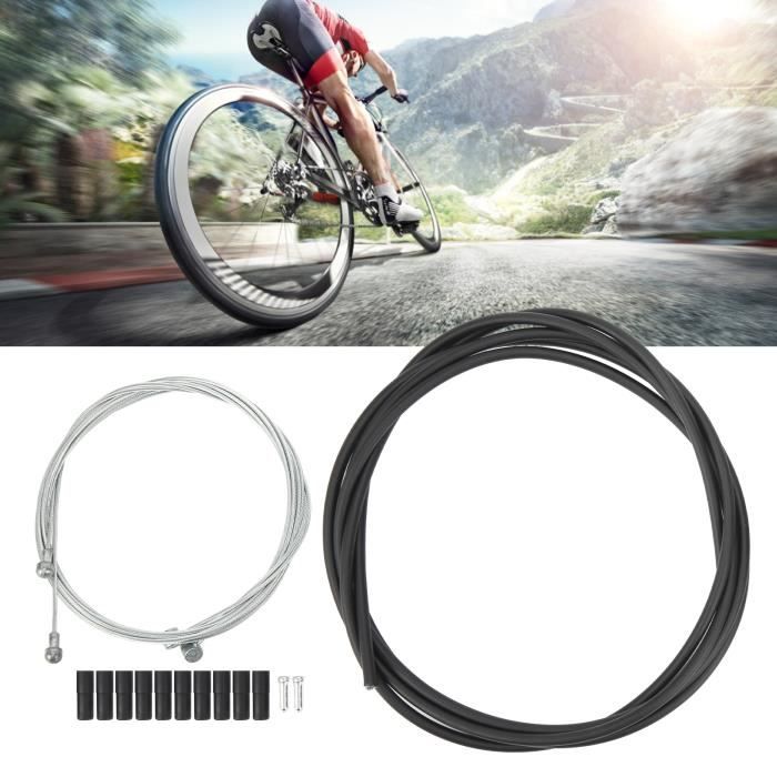 Jeu De Câbles Et Gaines De Frein Vélo Argent Irisé - Compatible Shimano, Universel