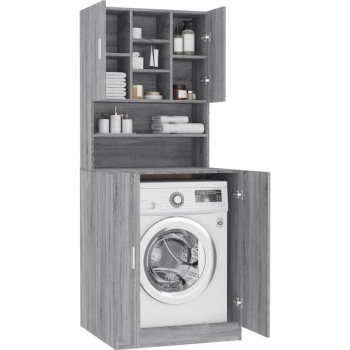 Fafeicy Armoire pour machine à laver Sonoma gris Bois dingénierie 84399